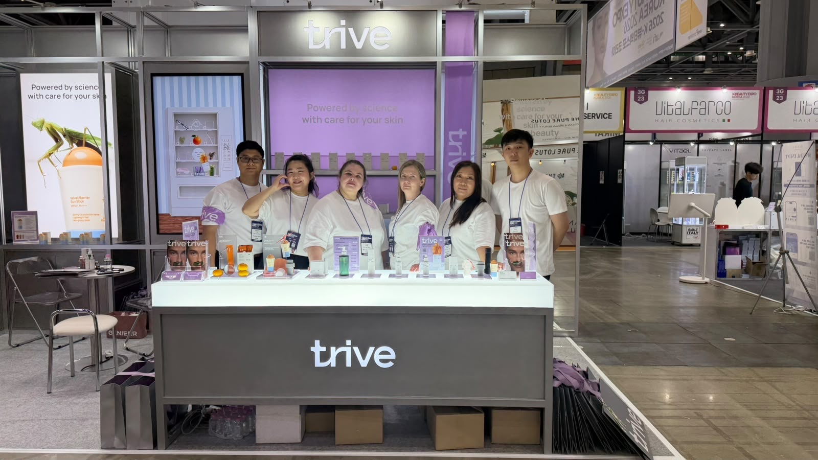The Scalartis team at a Trive beauty exhibition stand